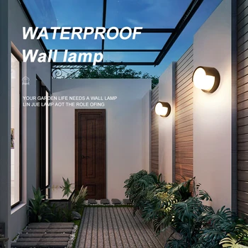 12W LED חיצוני עמיד למים קיר אור מרפסת גן מנורת קיר פנימי בסלון קישוט חדר השינה התאורה מנורה