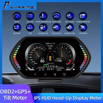 F12 האד OBD GPS תצוגה עילית 4.5 אינץ המכונית דיגיטלית, מהירות מים, טמפרטורת שמן האזעקה מעל למהירות Diagnotstic מסך LCD