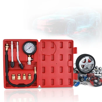 מנוע בנזין דחיסה בוחן רכב מנוע גז דלק לצילינדר רכב מד לחץ בוחן רכב ערכת בדיקת 0-300psi