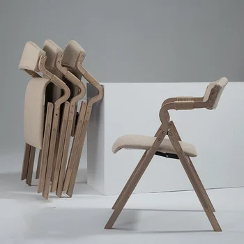 נורדי רהיטים מעץ מלא כסאות אוכל במטבח ריהוט פשוט רטרו קיפול משענת כיסא האוכל פנאי כיסא הטרקלין
