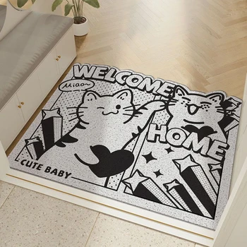 הרצפה שטיח כניסה שער מחצלת חתול חמוד החלקה מצחיק הביתה коврик שטיחים PVC השטיח על דלת הכניסה 발매트 מטבח מסדרון חיצוני השטיח