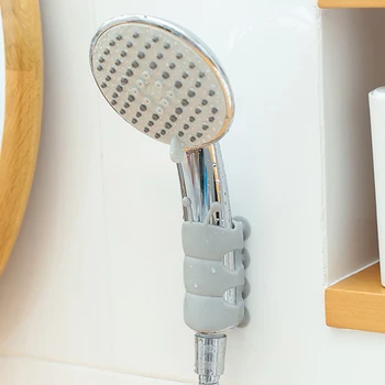 1Pcs סיליקון ראש מקלחת בעל תושבת יניקה גביע קיר רכוב אחסון מדף מקלחת מתלה סוגריים הביתה אביזרי אמבטיה