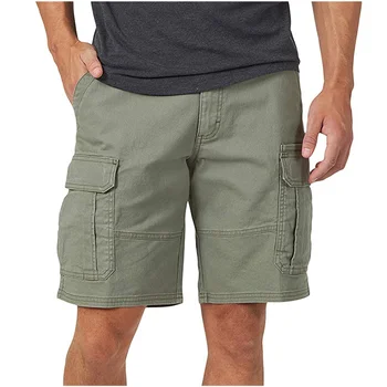הקיץ של גברים חוצות הסוואה המכנסיים בכיס כותנה קליל חצי המכנסיים באמצע מותניים שרוך מכנסיים כחולים סרבלים עם כיסוי חזה
