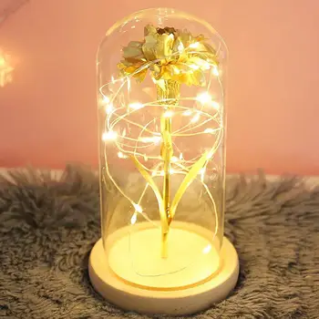 רומנטי 20 נורות LED מדומה מלאכותי ציפורן פרח לילה אור אהיל זכוכית לקישוט הבית