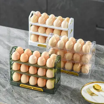 ביצה מיכל גישה פשוטה ביצה מגש קל משקל אנטי-התנגשות יצירתי Flip-סוג מקרר ביצה ארגונית מקרה