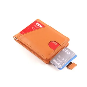 בציר גברים RFID אמיתי עור פרה כרטיס הארנק דולר קליפ כרטיס אשראי למקרה סלים Bifold מזומנים מלחציים הארנק הבנק מחזיק התעודה