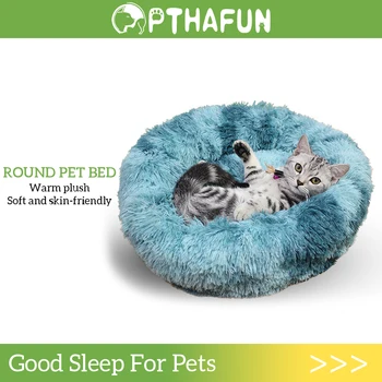 סיבוב מחמד במיטה החתול במיטה זמן קטיפה חם לישון ספה חתול קן בית הכלב למלונה רך נוח חתלתול כרית מחצלת ציוד לחיות מחמד