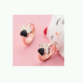 חם חדש צבע כסף אופנה אישיות חמוד החתול טופר נקבה טרי עגיל תכשיטים מתנה משלוח חינם es625