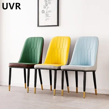 UVR המסעדה החדשה כסאות מטבח מודרני משענת הכיסאות בבית מרופדים כיסא ארגונומי לנוחות ספוג ריפוד כסאות אוכל
