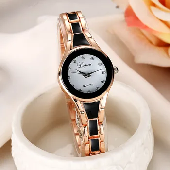 אופנה מזדמן שעון נשים מתכת שעה רלו Mujer קוורץ שעון יד פשוטה Montre פאטאל רוז זהב פלדה אל חלד צמיד