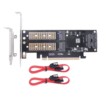 3 ב-1 המחשב השולחני קמה כרטיס PCIE X16 כדי M. 2 מ ' מפתח NVME SSD M. 2 B מפתח SATA SSD MSATA SSD כרטיס מתאם