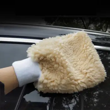 סינתטיים צמר כבשים לשטוף את המכונית כפפה עבה קטיפה הפיכה אנטי להחליק לשטוף את המכונית כפפות