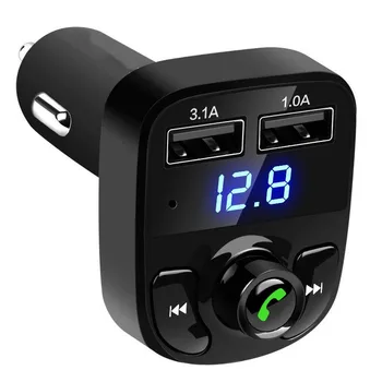 Dual USB טעינה מהירה אודיו Bluetooth נגן MP3 רדיו FM מטען לרכב אפנן FM דיבורית לרכב המכונית Fm Bluetooth