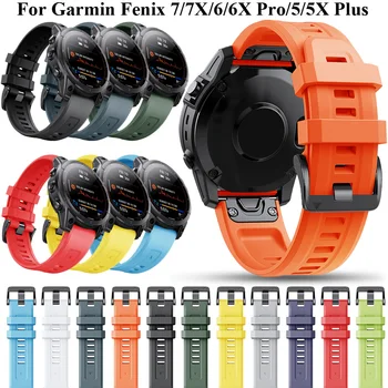 22 26mm הרשמי רצועת סיליקון הלהקה Garmin Fenix 7 7X Epix 6X 6 Pro 5 5X פלוס 3 3HR 935 Smartwatch שחרור מהיר Wristbands