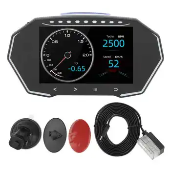 המכונית האד תצוגת GPS מצב מסך LCD TFT מעל למהירות מעורר עם מד שיפוע דיגיטלי מד המהירות.