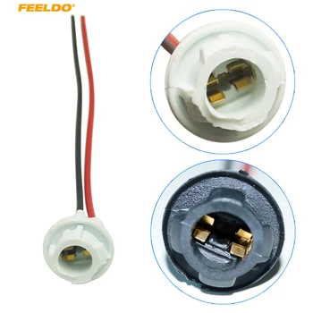 FEELDO 2Pcs לבן/שחור רכב T10 194 נורות LED בסיס בעל מתאם שקע לרתום Plug עבור המכונית סטיילינג #FD-2897