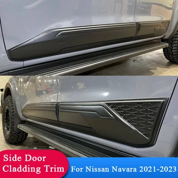 דלת צד הגוף חיפוי על ניסן Navara הגבול 2021 2022 2023 כפול המונית בצד דפוס השומר שחור מט אביזרי רכב