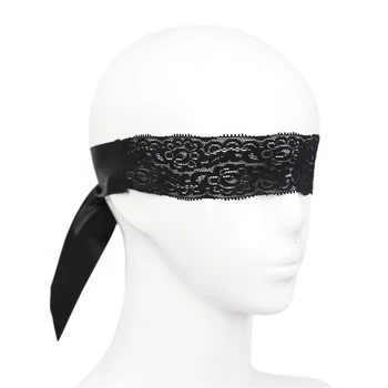 נשים אקזוטי שחור חלול תחרה שקוף עין מסכות הלבשה תחתונה סקסית Cosplay תלבושות אביזרים ארוטיים התחבושת רצועה מכסה עין
