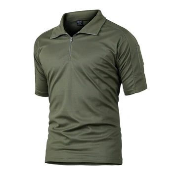 קיץ גברים הצבאית של טקטיקות לחימה. חולצה שרוול קצר מהיר ייבוש חולצה צוות הליכה ספורט גולף העליון S-3XL גברים חולצה
