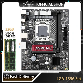 LGA 1356 ערכת לוח האם סט קומבו 2*16GB=32GB זיכרון DDR3 Ram 1333MHz ECC REG ערכת תמיכה XEON V1V2 CPU NVME מ. 2 לוח ראשי