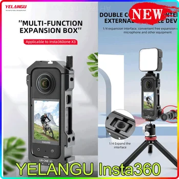 YELANGU Insta360 אחד-X3 מתכת ארנבת בכלוב מגן מקרה המורחבת מסגרת עם 1/4 בורג קר הנעל מגן מקרה מצלמה ספורט