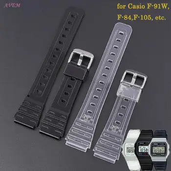 18mm להקת שעון מחליף Casio F91W F84 F105/108 A158/168 AE1200/1300 Watchbands עמיד למים סיליקון רצועה