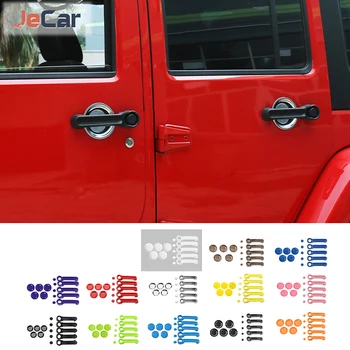 JeCar החיצוני ידית הדלת מכסה קערת קישוט מדבקות ABS עבור ג ' יפ רנגלר JK 4 דלתות 2007 2008 2009 2010-2017