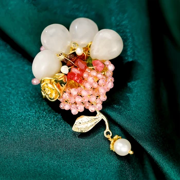 SUYU אופנה סימולציה הפנינה בעבודת יד הסיכה מזג מתוק ורוד פרח פרחים עבור נשים ואביזרים
