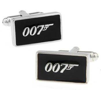 קידום!! 007 שחור צבע אופנה חידוש סרטי ג ' יימס בונד סטייל חומר נחושת חפתים