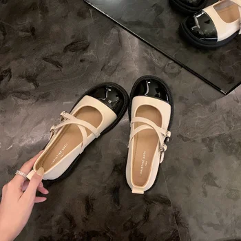 נעלי נשים 2022 הקיץ החדש לוליטה נעלי נשים נעלי ג ' יין מארי רטרו עגול הבוהן JK המדים שרוכים פלטפורמת אישה נעליים