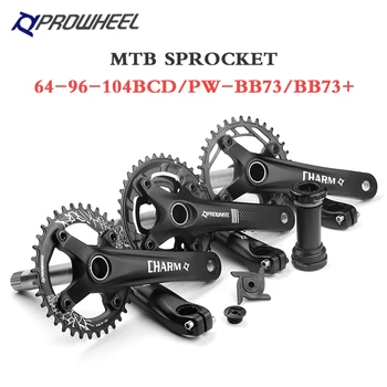PROWHEEL אופני הרים Crankset 6/7/8/9/10/11 מהירות 170mm קראנק 22-30-40T 24-32-42T 26-36T 28-38T Chainrings חלקי אופניים MTB