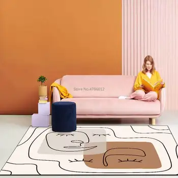 Morandi קווים גיאומטריים הפנים אפור אורז ממולא בז ' חיקוי קשמיר הסלון לחדר השינה ליד המיטה החלקה, שטיחים מחצלות