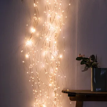 2M 30Strands רסיס חוט מחבר פיית אור עמיד למים led מפל מחרוזת אור על עץ חג המולד חתונה עיצוב חדר השינה