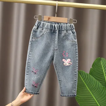 1PC ילדים בייבי בנות ג 'ינס בגדים מכנסיים פעוטות בנות תינוק ג' ינס מכנסיים ילדים לובש 4-11 עצירה