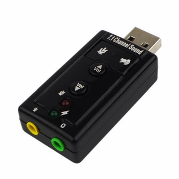 USB 2.0 חיצוני כרטיס קול 7.1 ערוץ אודיו 3D מתאם ממיר D סראונד עם כפתור שליטה כרטיס קול