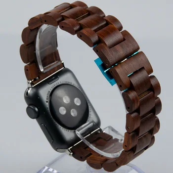 עץ סנדל רצועה עבור השעון של אפל iWatch 6 SE 5 4 3 38מ 