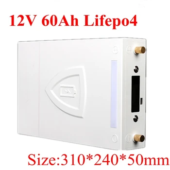 נייד 12V 60Ah סוללת LiFepo4 Pack עבור מערכת סולארית אנרגיה מערכת אחסון בנק כוח חיצוני גיבוי חשמל +תיק+5A מטען