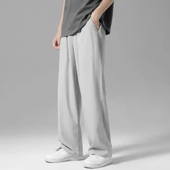 2023 גברים רחב הרגל המכנסיים קל משקל מתעמלים מכנסיים אופנת רחוב יפנית רופף קר מרגיש בנוח מכנסיים זכר U70
