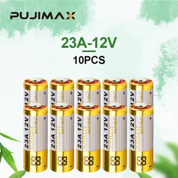 PUJIMAX 23A 12V סוללה אלקליין 10Pcs חד פעמיות יבש סוללה עבור פעמון נגד גניבת אזעקה דלתות תריס שליטה מרחוק וכו'