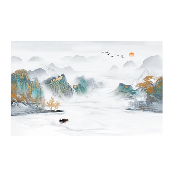 רטרו ציור סיני Penglai הפיות המפה החדשה טפט הנוף הסיני ציור טפט Xianjiatangkou מסעדה תיבת